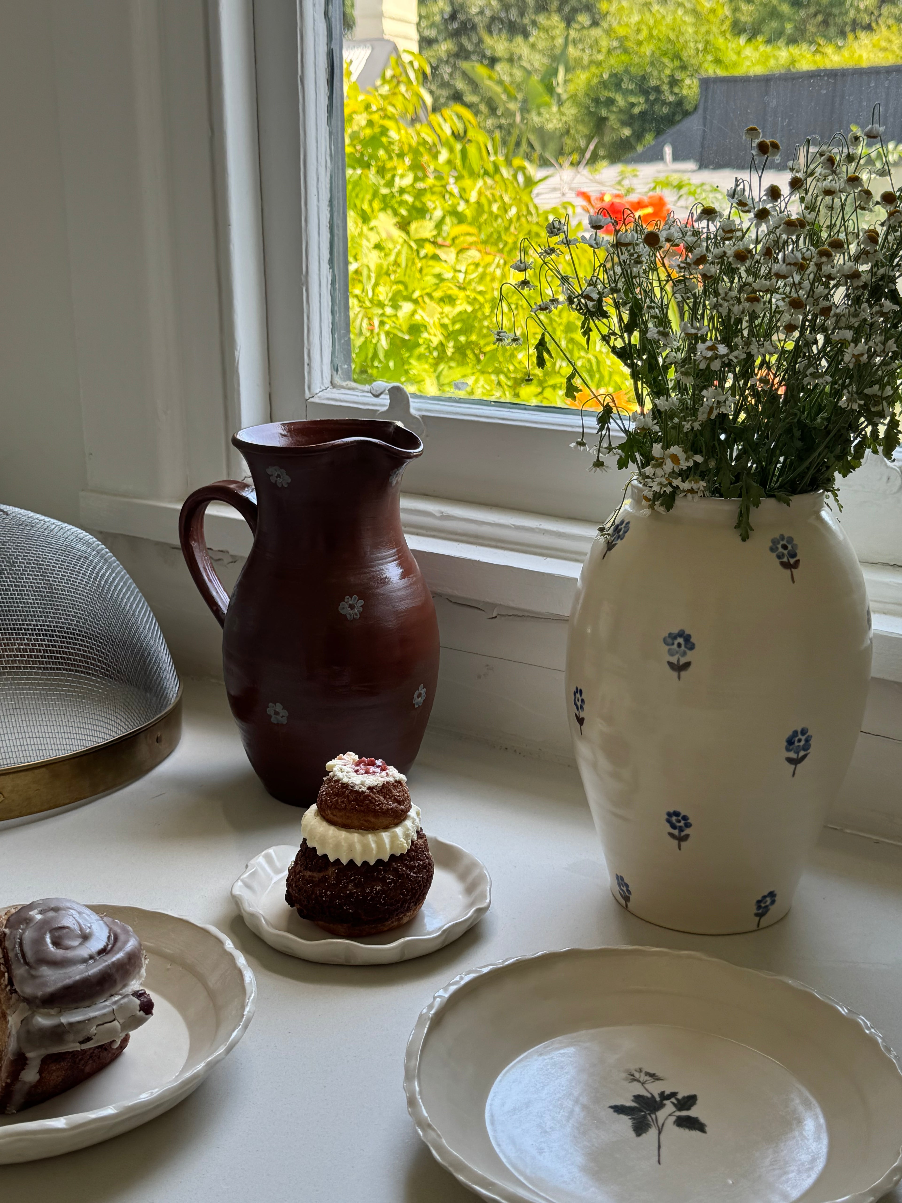 Hand painted floral vase
